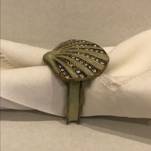 Bejeweled Oyster Shell Napkin Rings